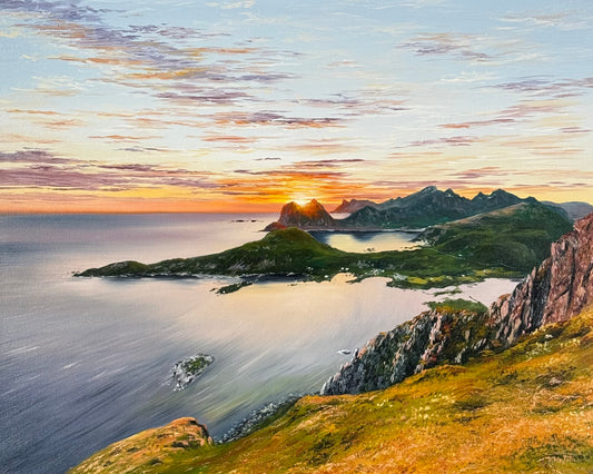 "Sunset in Lofoten" oil painting