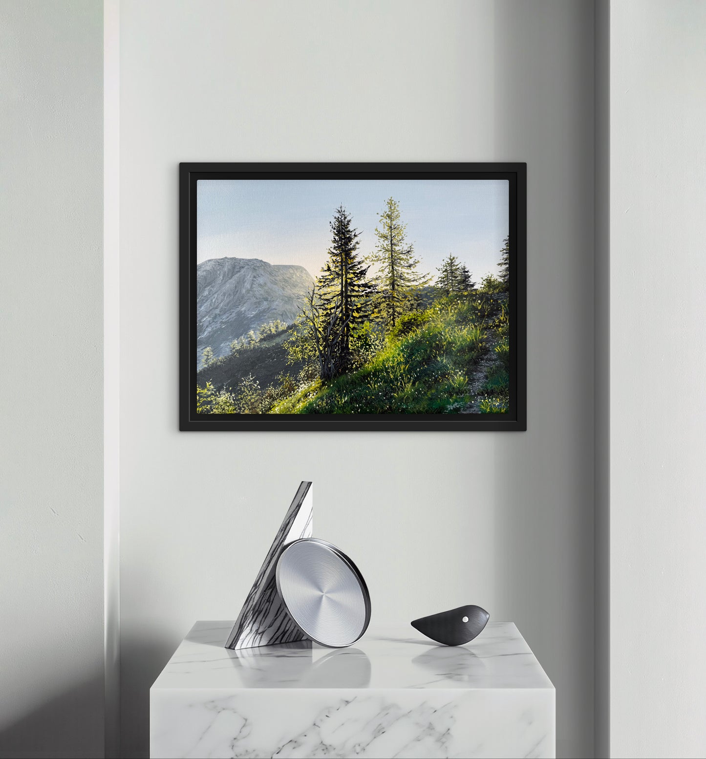 "First Light Above the Berchtesgaden Alps" oil painting