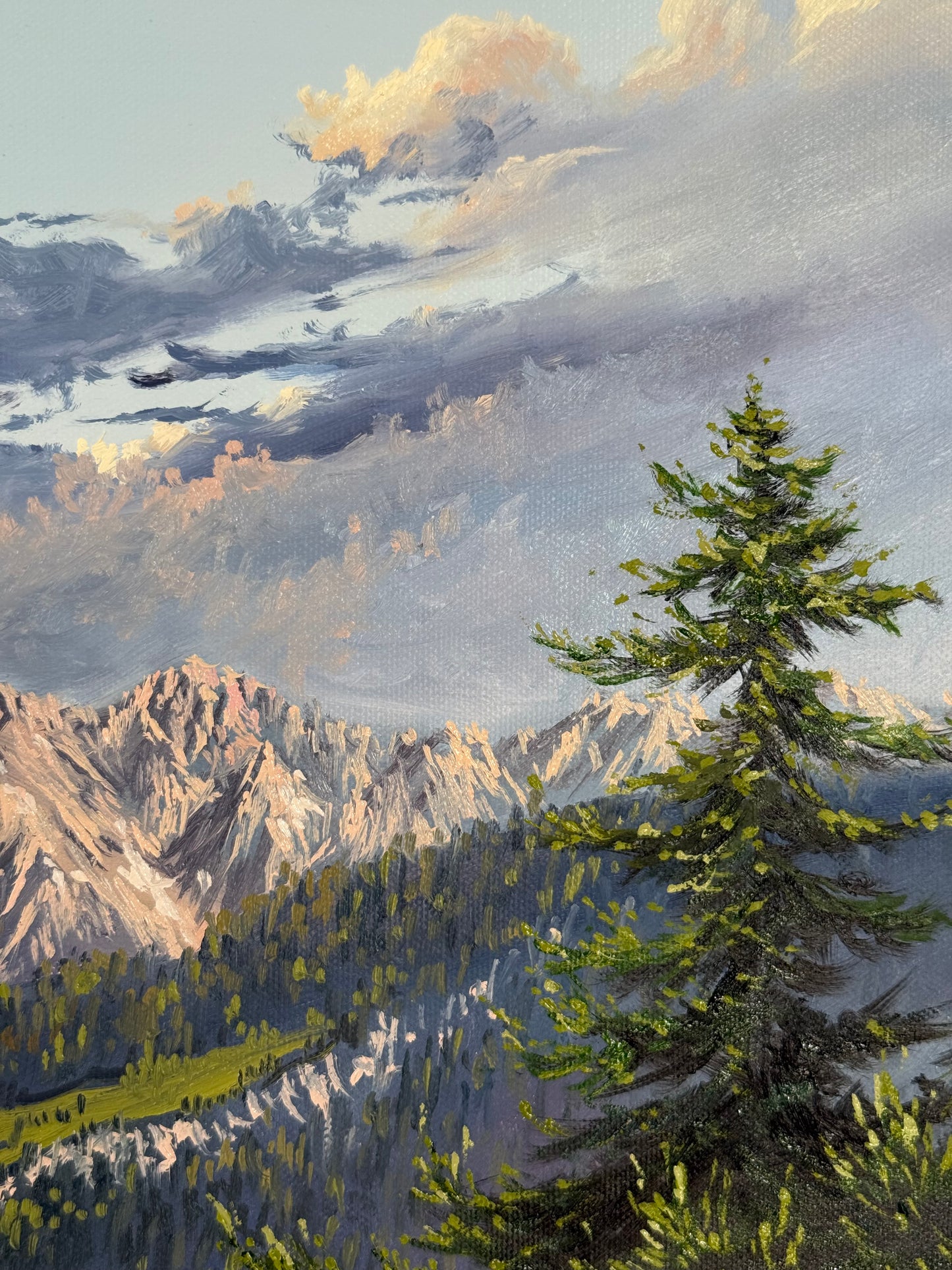 “First Light over the German Alps”oil painting