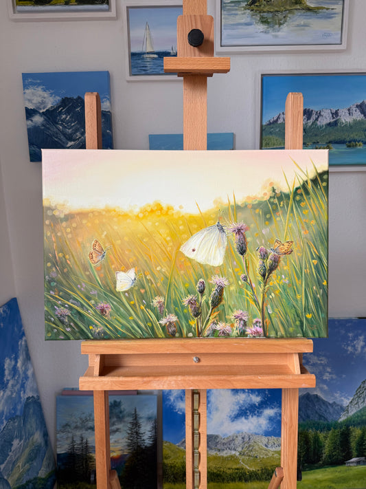 "Golden Butterflies" oil painting