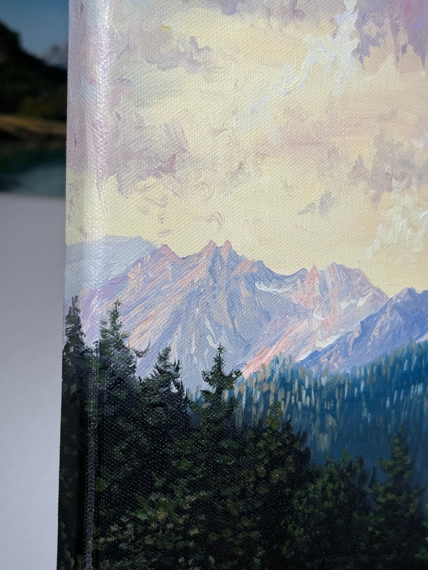 "Sonnenaufgang über dem Watzmann" Ölgemälde