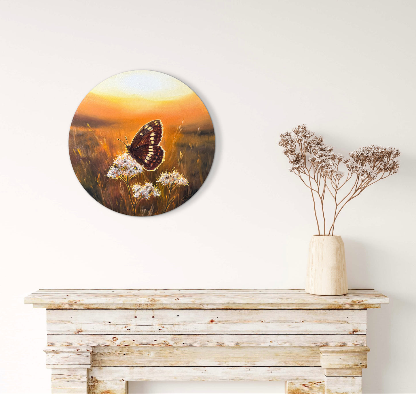 “Sunlit Bloom and Butterfly”