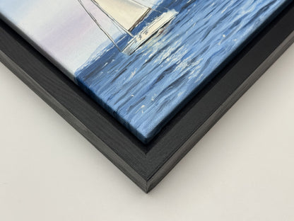 "Lisbon Sailboats" oil painting