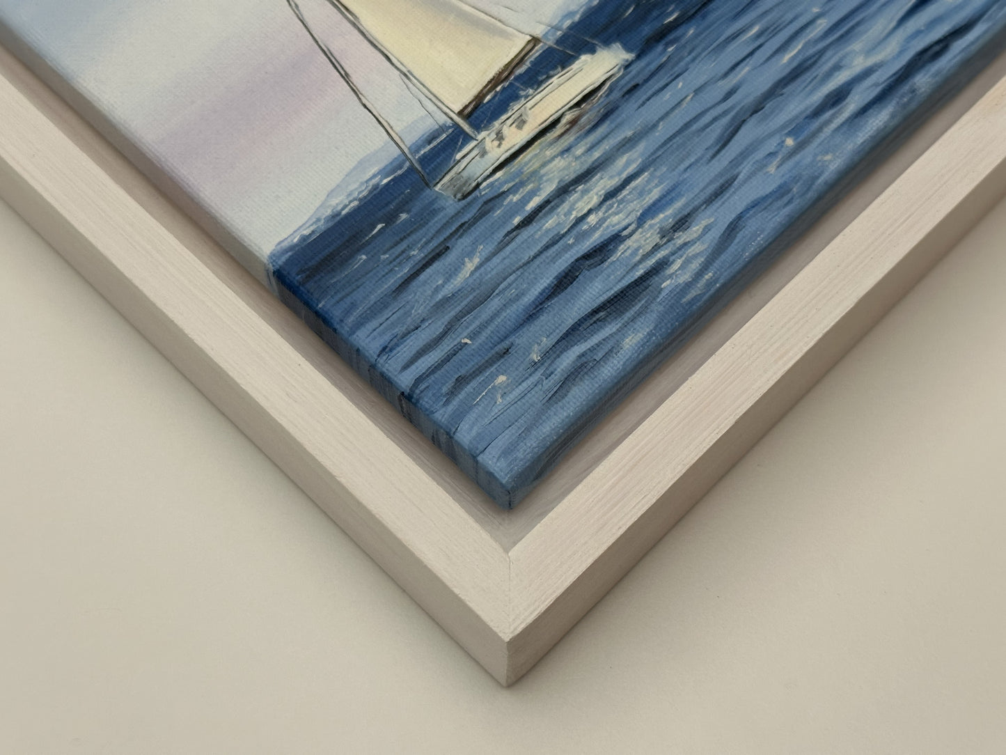"Lisbon Sailboats" oil painting
