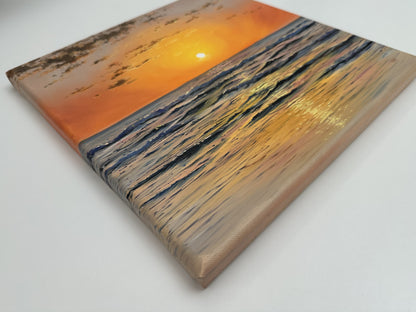 "Sunset over Praia da Adraga" oil painting