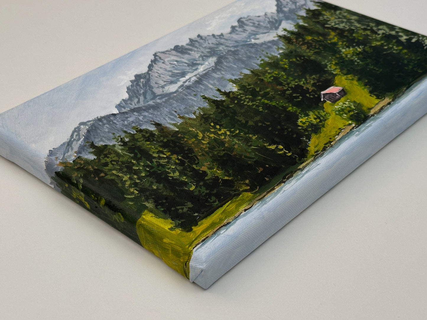 "Geroldsee Lake in German Mountains" acrylic painting