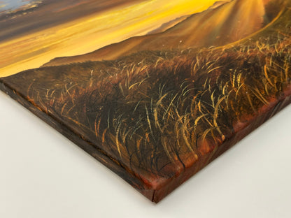 "Swiss Alps at sunset" oil painting