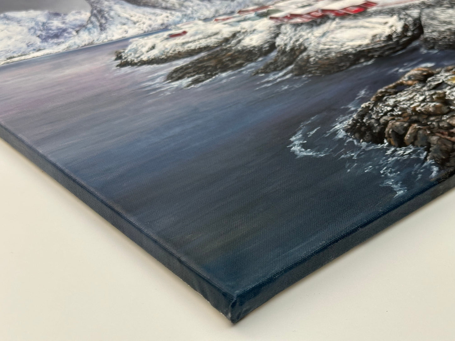 "Snowy Lofoten" oil painting