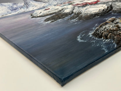 "Snowy Lofoten" oil painting