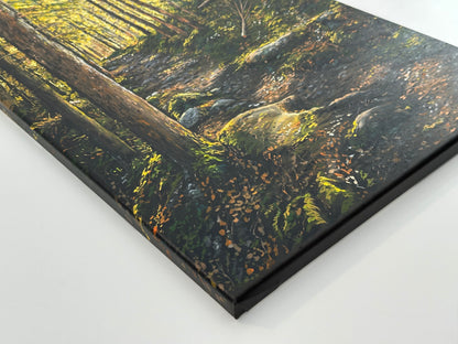 “Sunlit Forest” oil painting