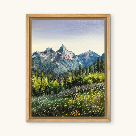 "Mount Rainier National Park" oil painting