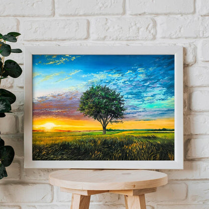 "Tree at sunset"