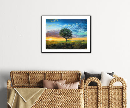 "Tree at sunset"