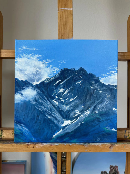 "Zugspitze Mountain" oil painting