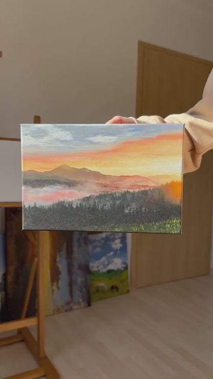 "Sunrise over the mountains"