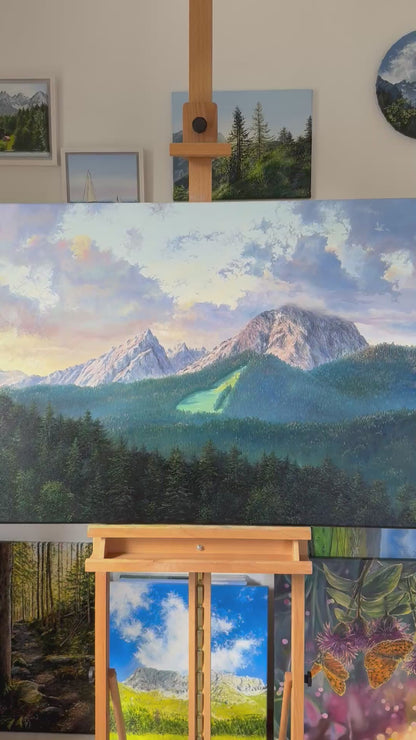 "Sonnenaufgang über dem Watzmann" Ölgemälde