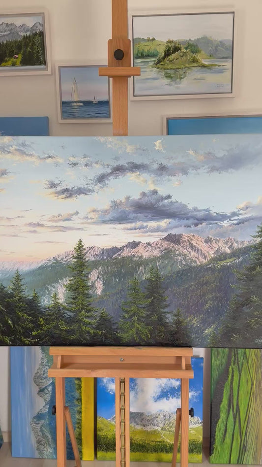 “First Light over the German Alps”oil painting