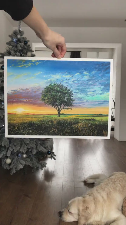 "Tree at sunset"